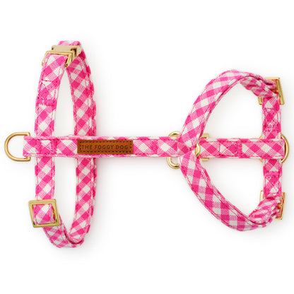 Hot Pink Gingham Dog Harness