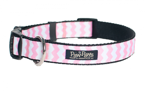 Chevron Dog Collar-Pink