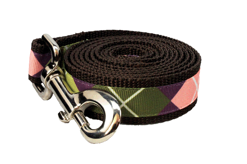 Sweet Pea Dog Leash - Pink Argyle